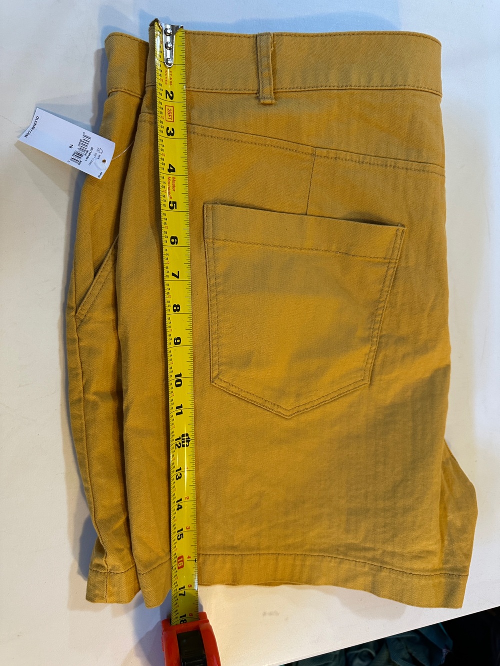 Mustard Button-Front Shorts - Picture 3 of 8
